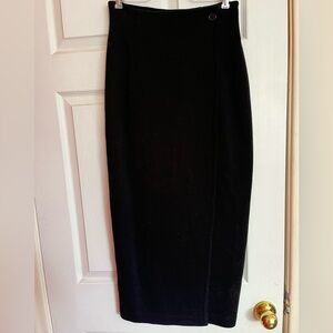 Vintage midi black wrap skirt